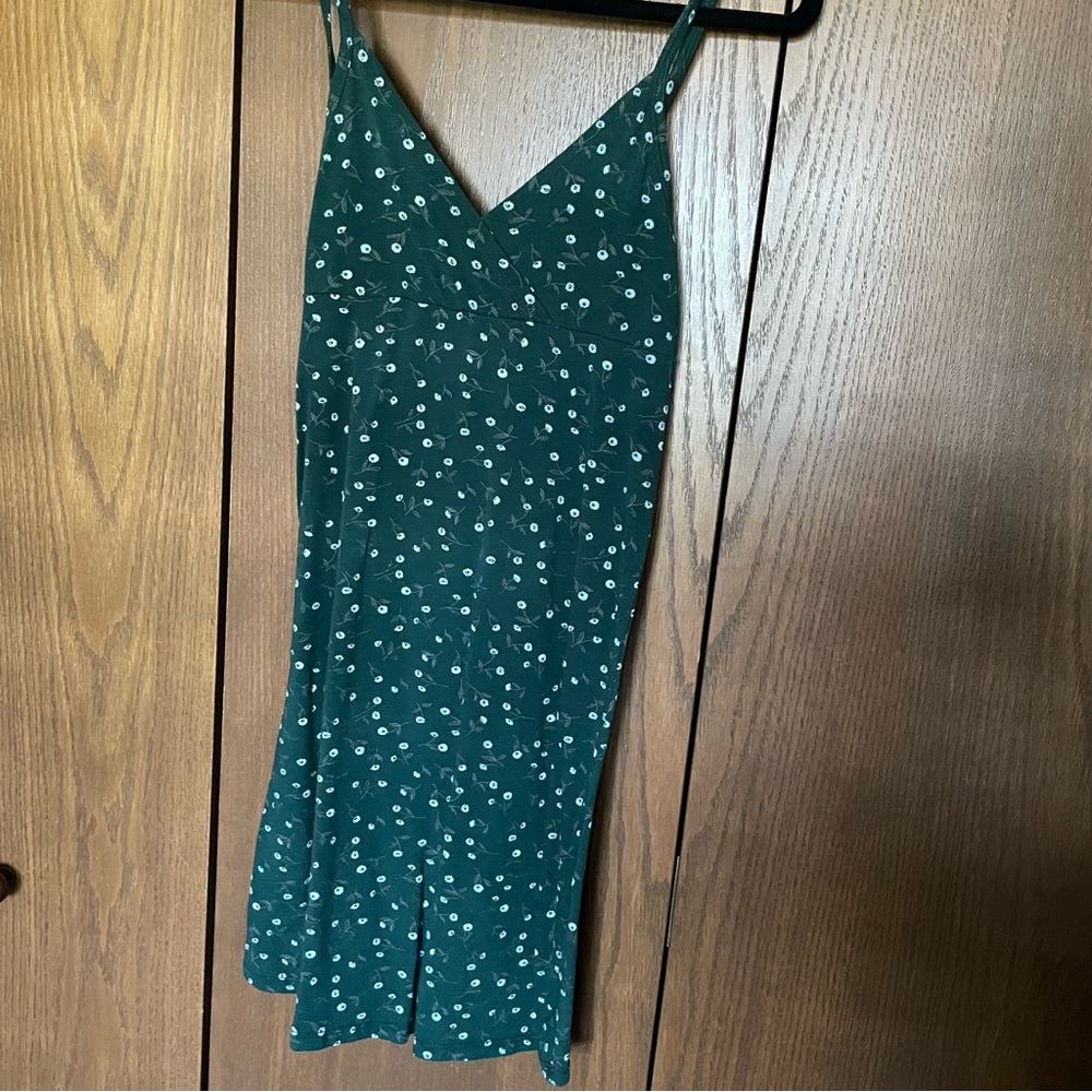 Brandy Melville Dark Green Floral Dress